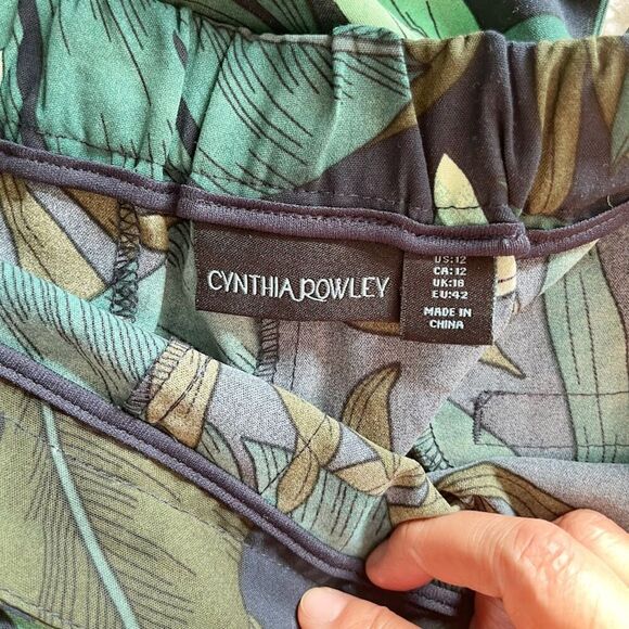 Cynthia Rowley Resort Tropical Floral Lightweight High Waisted Pull On Pants - Picture 10 of 11